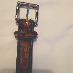 Amanda Smith Faux Leopard Fur Belt
